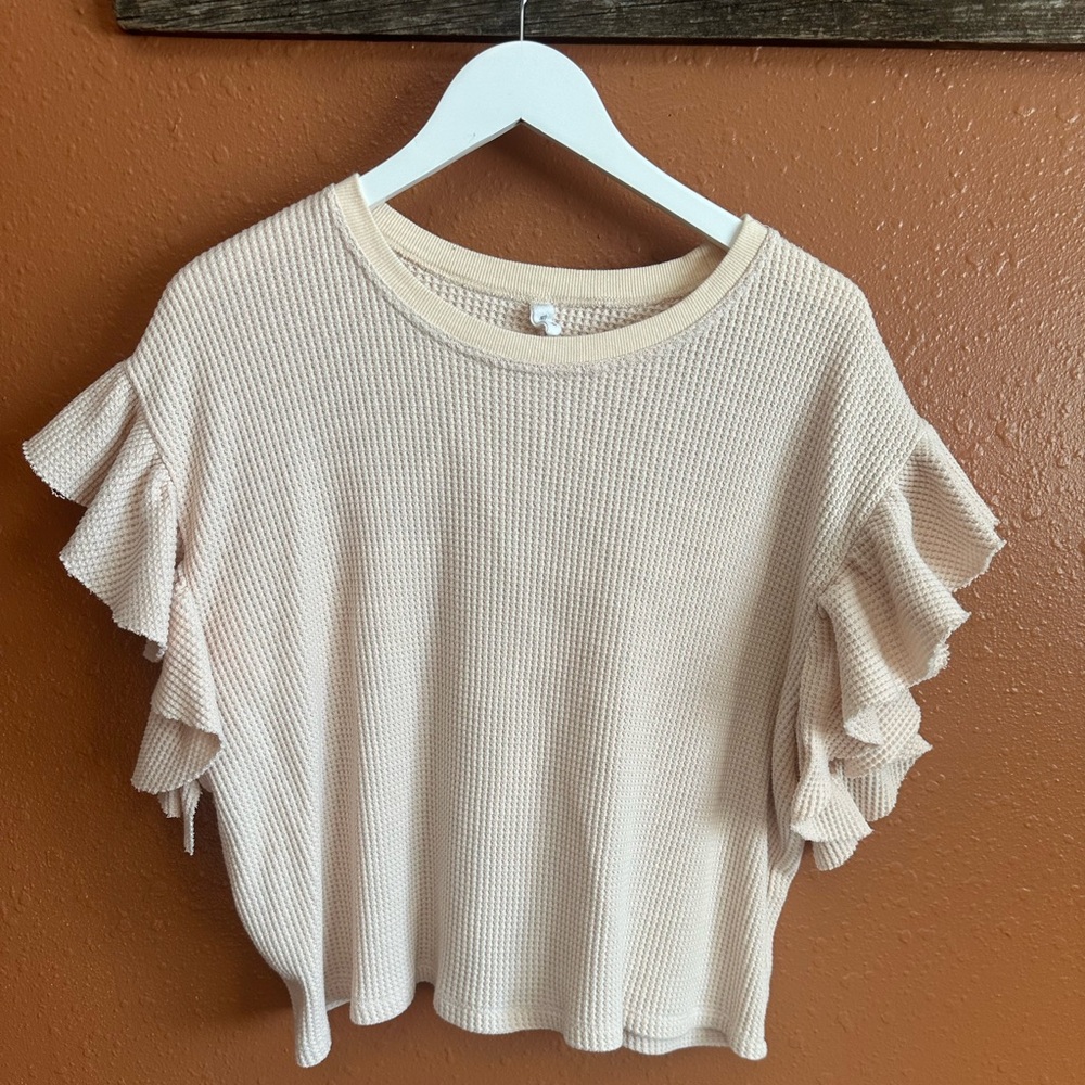 Waffle knit top